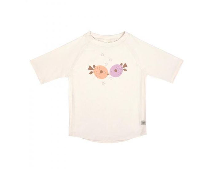 LSSIG T-Shirt Anti-UV Manches Courtes - Poisson - Blanc Cass