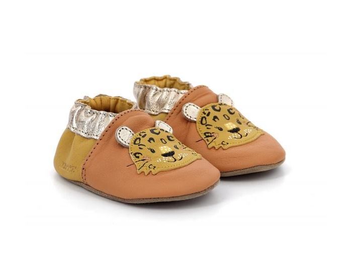 ROBEEZ Chaussons Cuir Leopardo - Camel 25/26