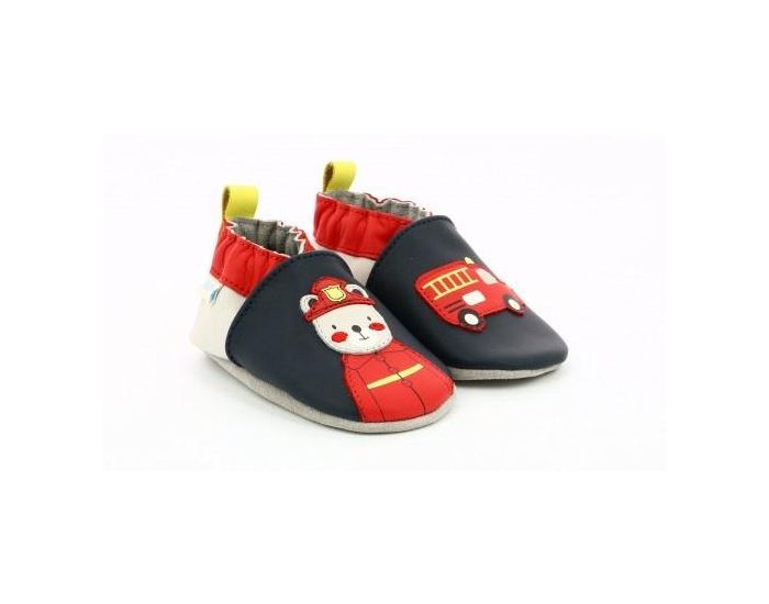 ROBEEZ Chaussons Cuir - Fireman - Marine