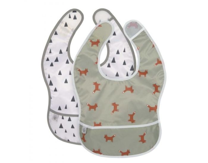 LSSIG Lot de 2 Bavoirs avec Poche - Little Forest Renard