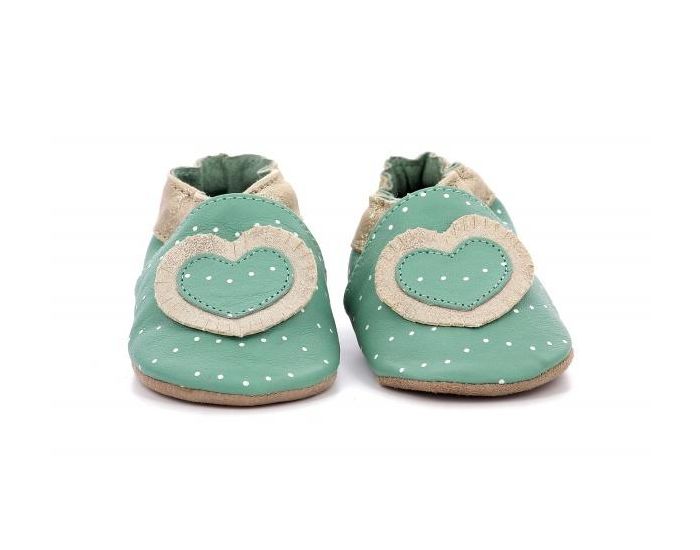 ROBEEZ Chaussons Cuir Baby Tiny Heart - Vert