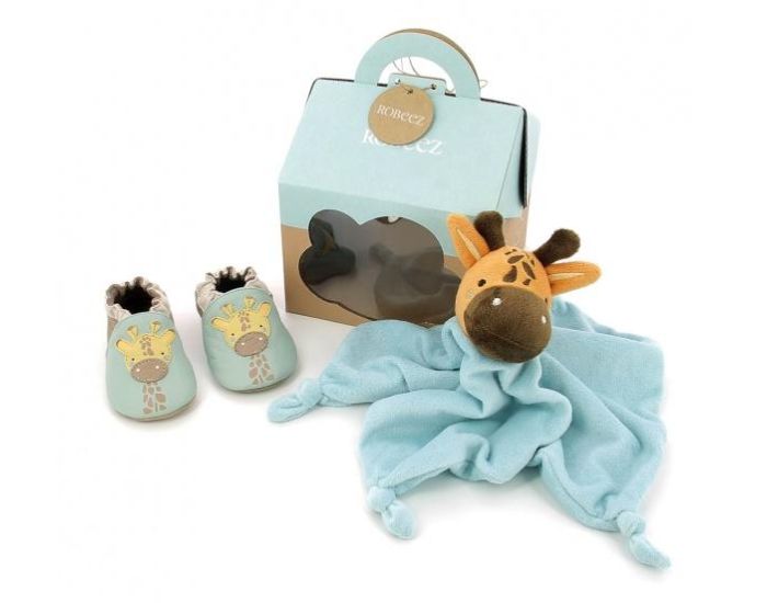 ROBEEZ Coffret Cadeau Chaussons en Cuir et Doudou - Bleu 20