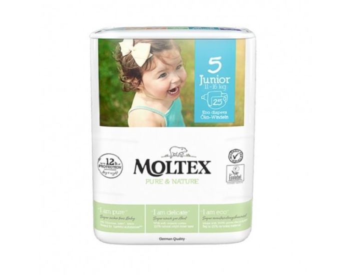 MOLTEX Couches Ecologiques Taille 5 Junior / 11-25 kg / 25 couches