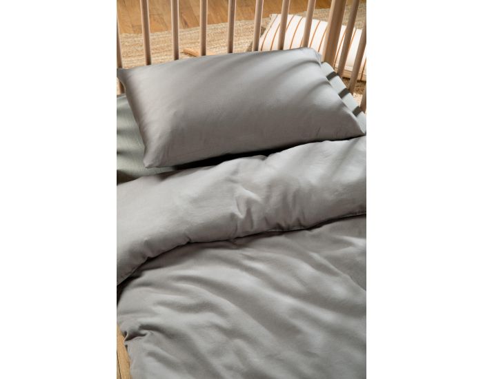 KADOLIS Housse de Couette Bb Pur Coton Bio - Gris Tourterelle