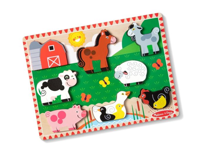 MELISSA & DOUG Chunky Puzzle - Animaux de la Ferme - Ds 2 ans