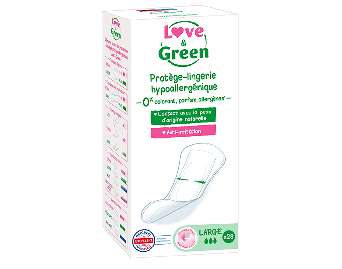 LOVE & GREEN Protge-Slips Large - Boite de 28