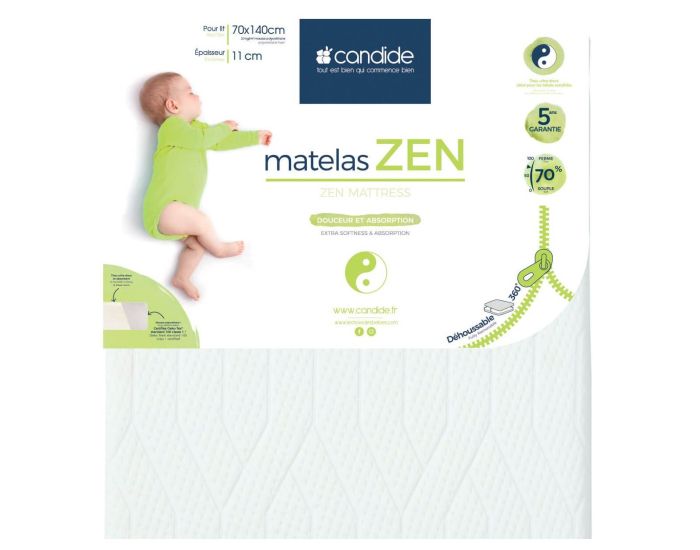 CANDIDE Matelas Bb Zen - Dhoussable 360 