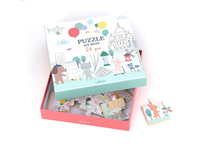 VILAC Puzzle en Bois - Escapade  Paris - Sarah Betz - Ds 2 ans 