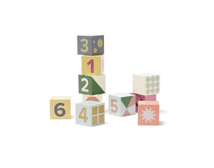 KID'S CONCEPT Cubes en Bois - Edvin - 10 Pices - Ds 12 mois 