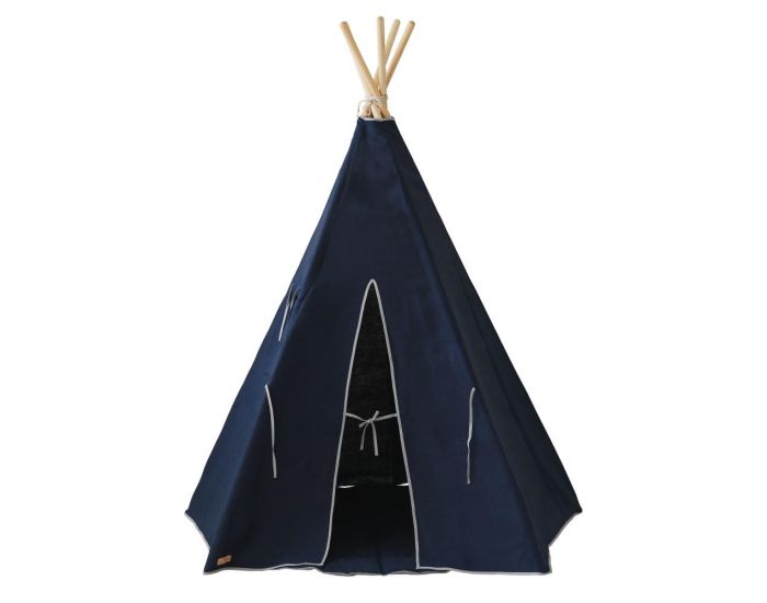 MOI MILI Tente Tipi Lin Naturel - Bleu Marine