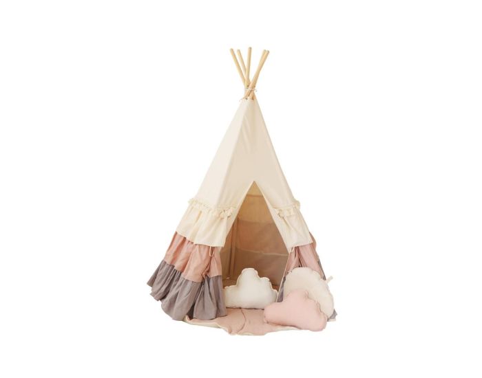 MOI MILI Tente Tipi Powder Frills  Volants - Beige, Rose, Gris