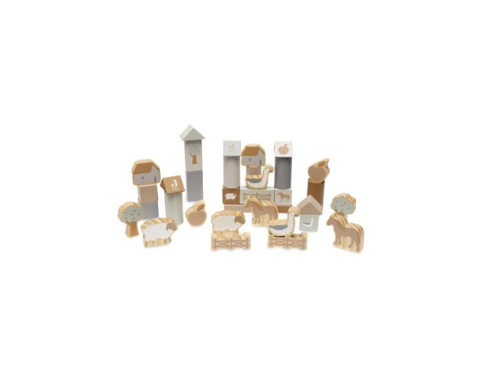 JOLLEIN Set de Cubes en Bois Ferme - Ds 18 mois