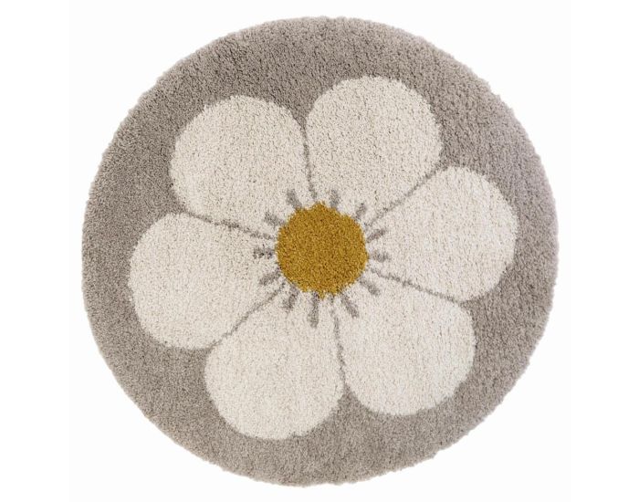 NATTIOT Tapis Rond Enfant - Bohemian Daisy - Beige -  120 cm