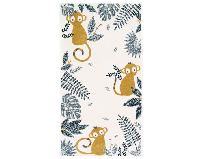 NATTIOT Tapis Enfant - Paradis du Singe Miel - 120 x 170 cm