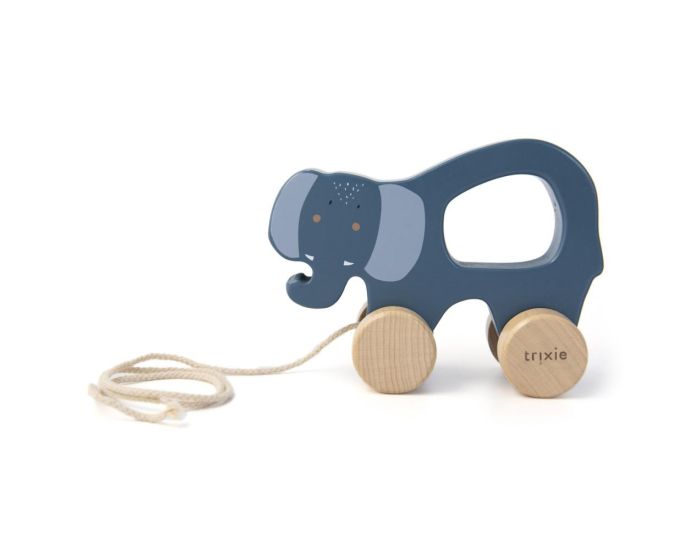 TRIXIE Jouet  Tirer en Bois Mrs. Elephant - Ds 18 mois