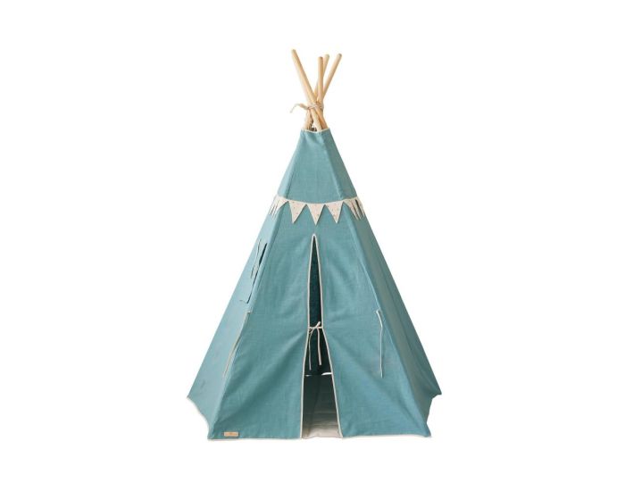 MOI MILI Tente Tipi avec Guirlande - Bleu Etoile