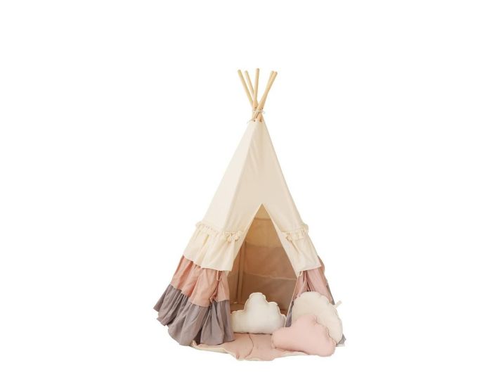 MOI MILI Tente Tipi avec Franges et Tapis - Powder Frills 