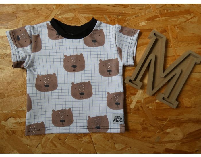 MOOMIE Tshirt Manches Courtes - Ours Carreaux