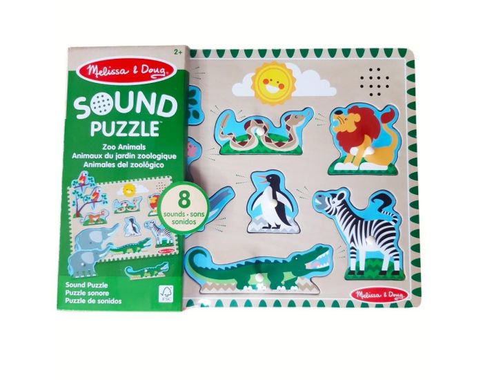 MELISSA & DOUG Puzzle Sonore Animaux du Zoo - Ds 2 ans 