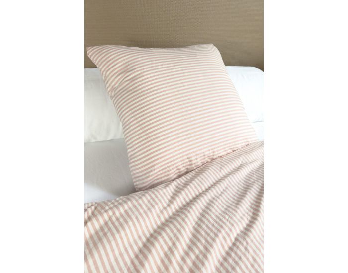 KADOLIS Taie d'Oreiller en Percale de Coton Bio - Ray - Peach