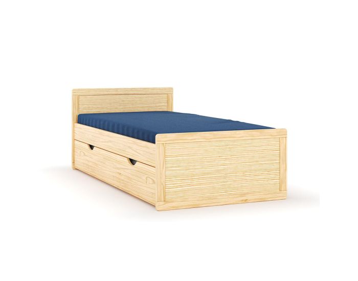 AKITEN RETAIL Pack Lit Enfant Gigogne avec Matelas - Peter Bois