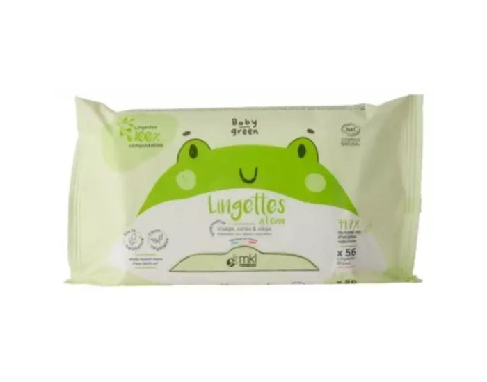 MKL GREEN NATURE Baby Lingettes  l'Eau - Bio - 56 Lingettes