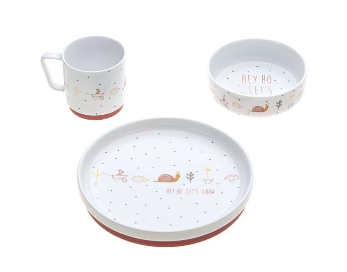 LASSIG Coffret Repas en Porcelaine - Garden Explorer - Escargot 