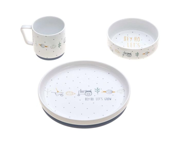 LASSIG Coffret Repas en Porcelaine - Garden Explorer - Tracteur