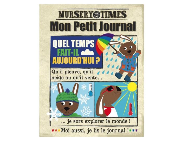 JO & NIC'S CRINKLY Livre d'Eveil - Mon Petit Journal  Froisser - LA METEO - Ds 3 mois 