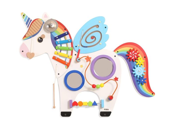 VIGA TOYS Panneau d'Activits Mural Licorne - Ds 1 an 