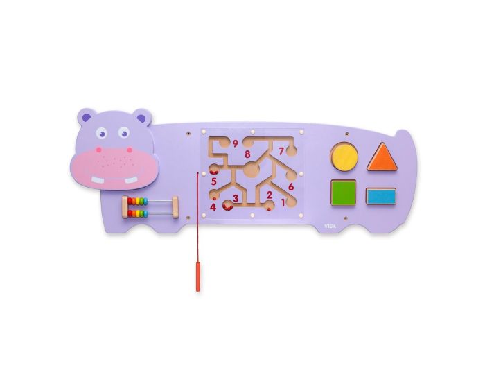 VIGA TOYS Panneau d'Activits Mural Hippopotame - Ds 1 an 