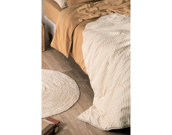 KADOLIS Couverture Matelasse - Faro Rayure - Ambre