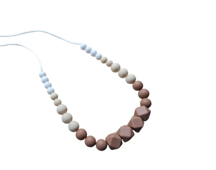 BABEAD Collier d'Allaitement Silicone - Marron Beige Blanc