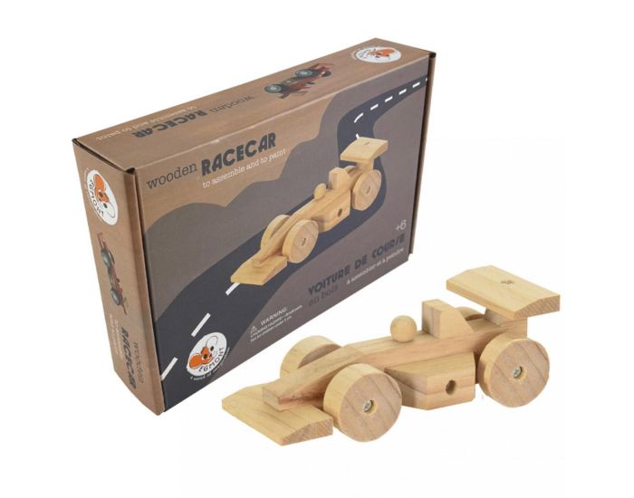 EGMONT TOYS Voiture de Course en Bois  Monter et  Peindre - Ds 3 ans