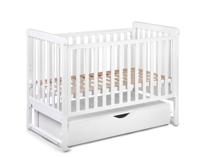 YAPPYKIDS Berceau Bb  Bascule avec Sommier Rglable et Tiroir - Yappy Move - 120 x 60 cm  Blanc