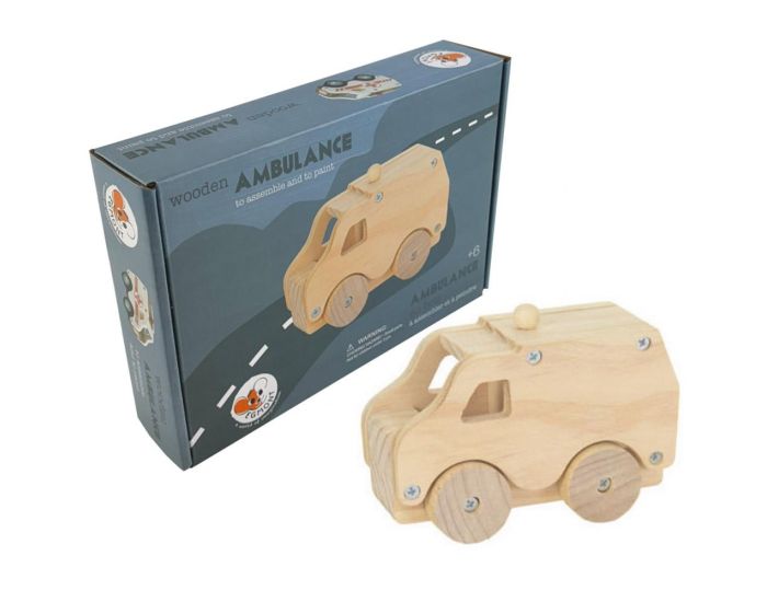 EGMONT TOYS Ambulance en Bois  Monter et  Peindre - Ds 3 ans 