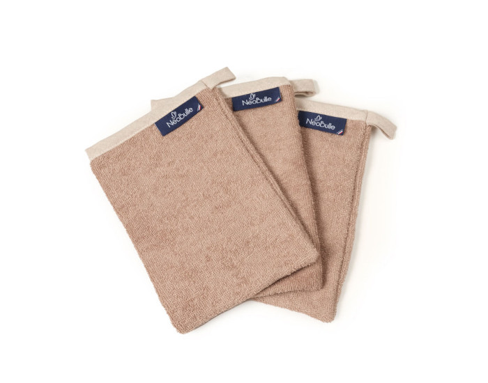 NEOBULLE Lot de 3 Gants de Toilette Rversible 