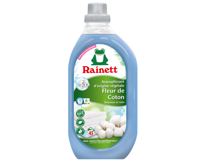 RAINETT Assouplissant Ecologique Fleur de Coton - 45 lavages - 900 ml