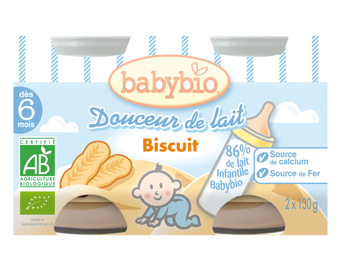 BABYBIO Douceur de Lait - 2 x 130 g