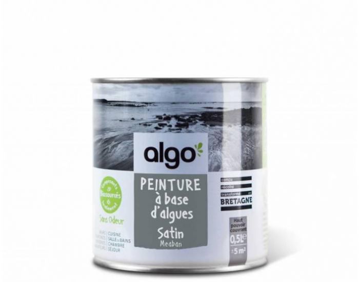 Paint Peinture Biosourcee Decorative Grise Finition Satin Meaban Algo Bebe Au Naturel