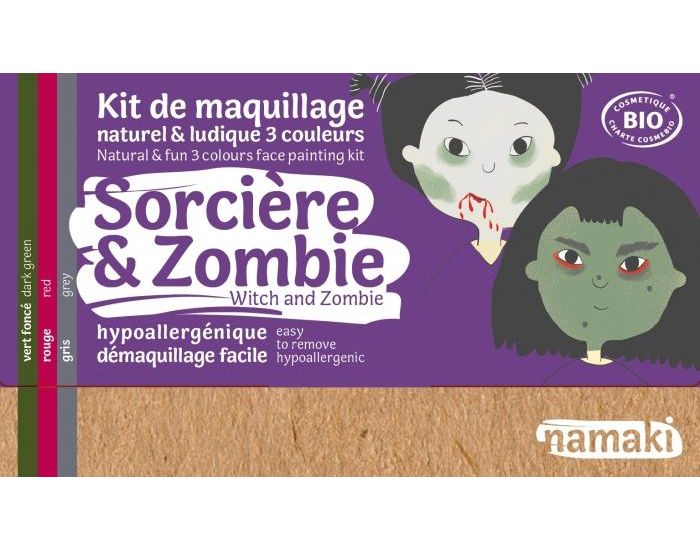 NAMAKI Kit maquillage bio 3 couleurs - Sorci�re et Zombie