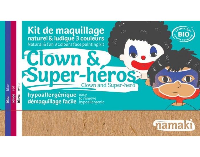 Kit maquillage bio enfant 3 couleurs, Clown et Super-Héros achat vente  écologique - Acheter sur