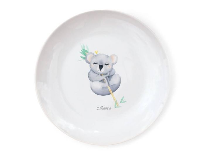 GAELLE DUVAL Assiette Porcelaine de Limoges - Koala Blanc / Gris (1)