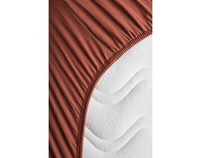 Drap Housse Coton Bio Pour Lit Bebe Terracotta Kadolis Bebe Au Naturel