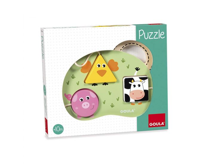 Puzzle bois enfant - Animaux de la ferme de Goula