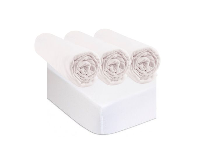 EASY DORT Lot de 3 Draps housse Blanc + 2 Al�ses - 70x160 cm - Blanc (1)
