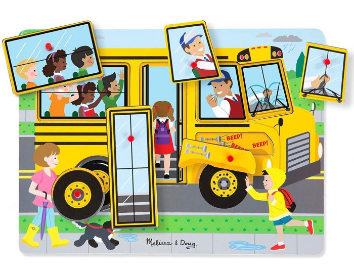 MELISSA & DOUG Puzzle Sonore - Bus Scolaire - Ds 2 ans (2)