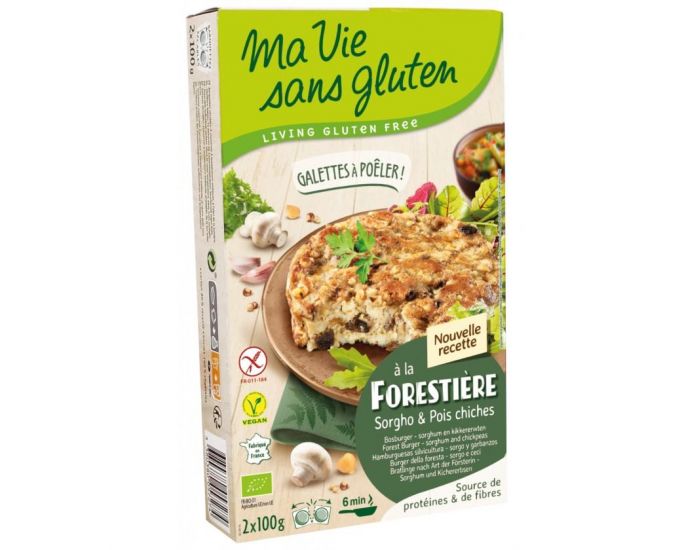 MA VIE SANS GLUTEN Galettes � Po�ler � la Foresti�re - Sorgho & Pois Chiches Bio & Sans Gluten - 200 (1)