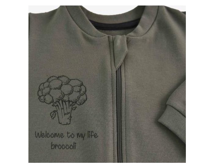 SEVIRA KIDS Pyjama B�b� en Coton Bio � Zip - Uni Kaki (2)