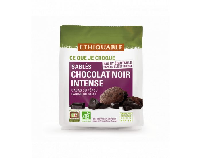 ETHIQUABLE Sabl�s Chocolat Noir Intense bio & �quitable - 120 g (1)